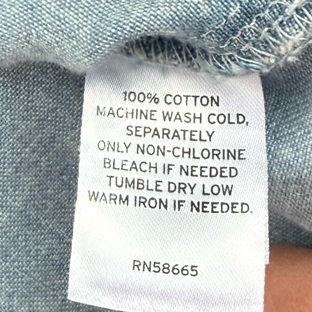 Universal Thread Cropped Denim Button Down Shirt,… - image 9